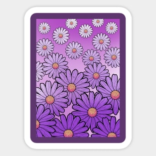 purple daisy flowers Sticker